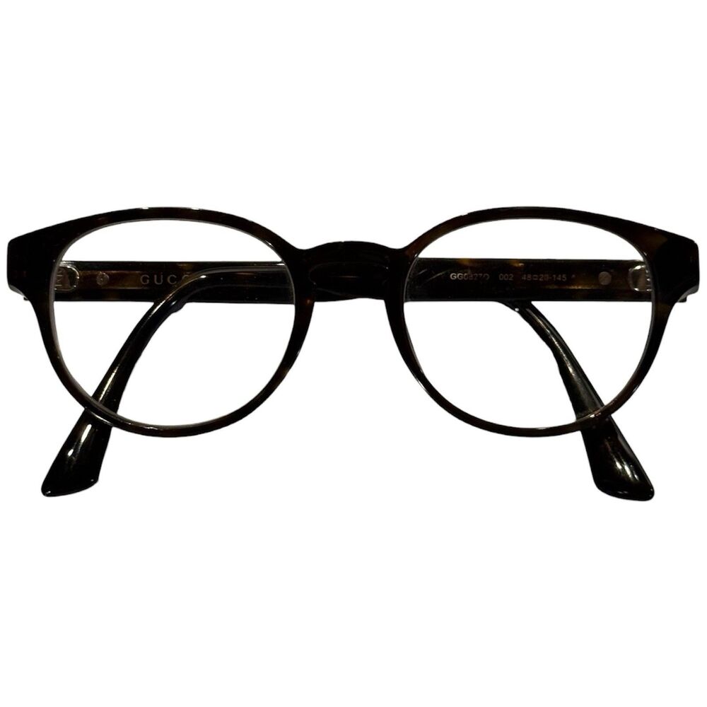 Gucci GG0827O 002 Eyeglasses Tortoise Round Frame 48‑20‑145 Made in Italy - Picture 2 of 9